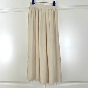 American Apparel off white semi sheer maxi skirt size S